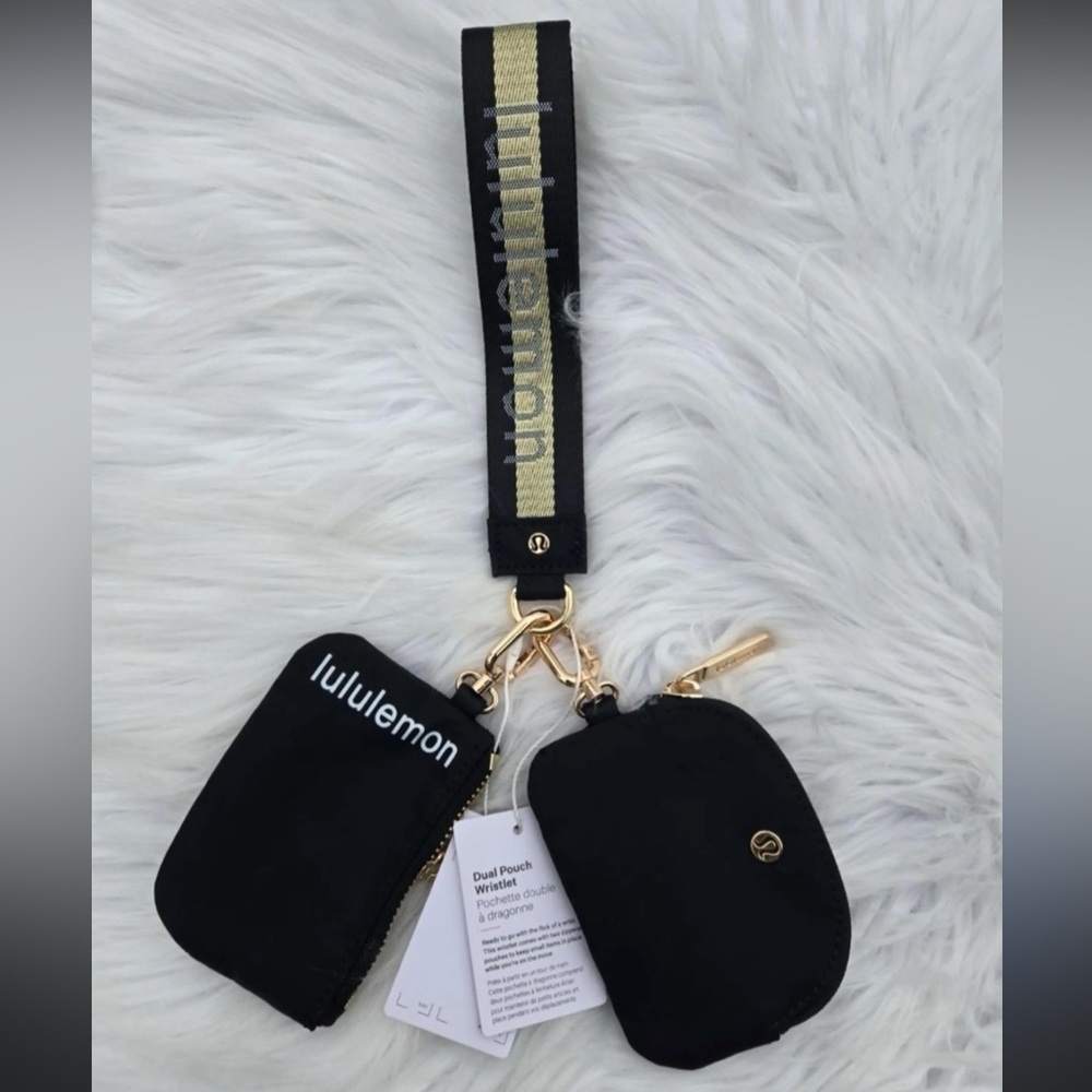 Lululemon Black Dual Pouch Keychain